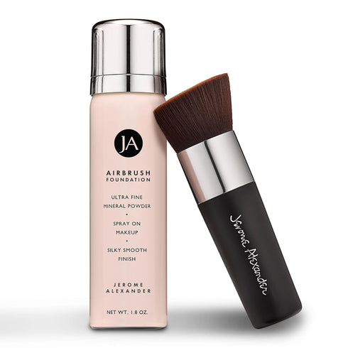 MagicMinerals AirBrush Foundation by Jerome Alexander – 2pc Set with Airbrush Foundation and Kabuki Brush - Spray Makeup with Anti-aging Ingredien...
