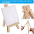 PATIKIL 3" x 3" Canvas Easel Set, 6 Set Mini Stretched Display Canvases Panel Board with Portable Tripod Wooden Holder Stand for Drawing Painting ...