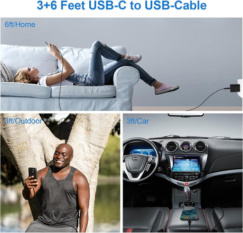 Samsung Charger Block 2 Port Super Fast Charging Android Car Cable for Samsung Galaxy A15 5G A35 A55 A25 S24 Ultra A14 A54 S23, 25W Wall Charger,3...