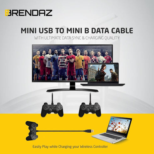 Mini USB to Mini B Data Cable – Mini B Cable with Ultimate Data Sync & Charging Quality Compatible with PS3, Dash Cam, Digital Cameras, PDA, Scann...