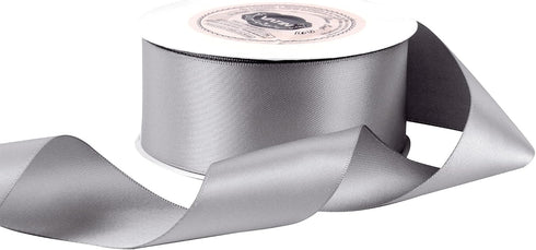 VATIN Double Face Deep Silver Satin Ribbon 1-1/2" Continuous 25 Yards,Silver Polyester Fabric Ribbon use for Bows Bouquet, Gift Wrapping, Floral A...