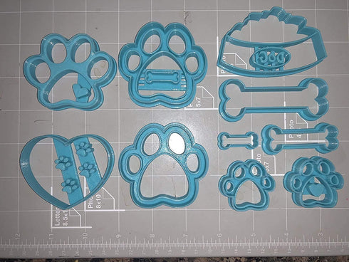 Dog Bone and Paw Limited Edition Cookie Cutter Set of 10...