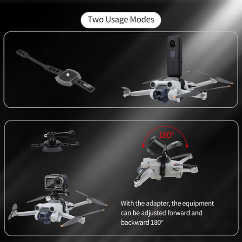 Hanatora Camera Expansion Mount Holder with Adapter for DJI Mini 2/Mini 3/Mini SE/Mavic Mini/Mavic Air/Spark Drone,Sports Cameras Connector Bracke...