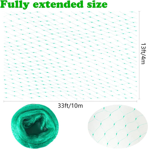 Bird Netting for Garden 13ft x 33ft Garden Netting Mesh for Protect Vegetable Plants Fruit Trees Netting Heavy Duty Bird Netting Garden Fence Chic...