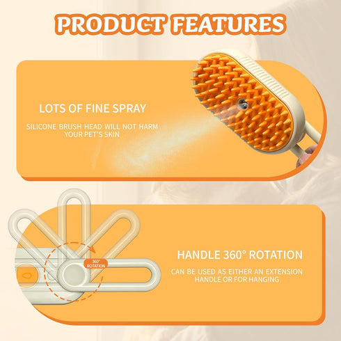 Spray Cat Brush for Shedding - Cat/Dog Steam Brush, Cat Bath Brush, Pet Steam Brush, Cat Brush with Water - Pet Spray Hair Comb, Cat Hair Brush wi...