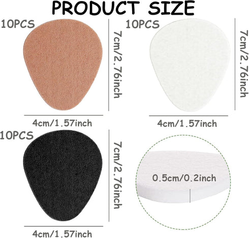 30 PCS Metatarsal Felt Feet Insert Pads 1/4 Inch Thick Cushion Pain Relief Forefoot Support Adhesive Foam Foot Cushion Pad for Men and Women (Whit...