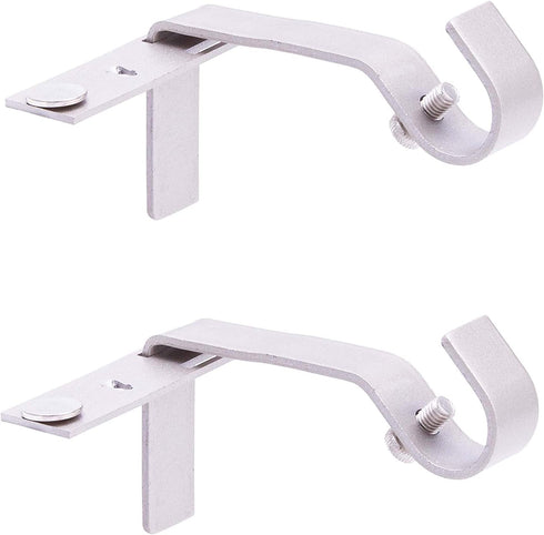 Kenney Fast Fit 5/8" No Measure Curtain Rod Brackets, Brushed Nickel, 2 Count (Pack of 1)...
