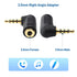 Cable Matters 2-Pack TRRS Right Angle 3.5mm Adapter in Black (3.5mm Right Angle Adapter, 90 Degree 3.5mm Adapter, 90 Degree Audio Adapter)......
