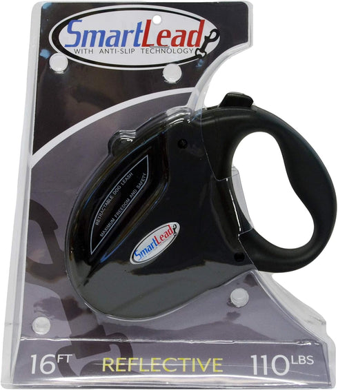 SmartLead Retractable, Reflective, Heavy-Duty 16-Foot Nylon Dog Leash, Tangle Free, Anti-Slip Brake Technology, Easy Grip Handle, Good for Dogs up...