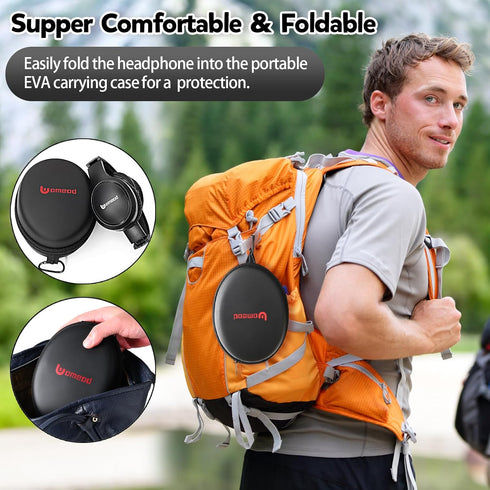Bluetooth Headphones Over Ear, 70H Playtime and 3 EQ Music Modes Wireless Headphones with Microphone, HiFi Stereo Foldable Lightweight Headset, De...