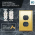 BRASS Duplex Gold Outlet Cover STANDARD SIZE Polished Brass Metal Outlet Cover Wall Plate Duplex Receptacle Wallplate Covers 1-Gang Single Gang, S...