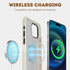 Vegan Leather Magnetic Case for iPhone 15 Pro Max Wireless Charging, MagSafe Compatible, Metal Buttons, Shockproof Protective Phone Case Cover for...