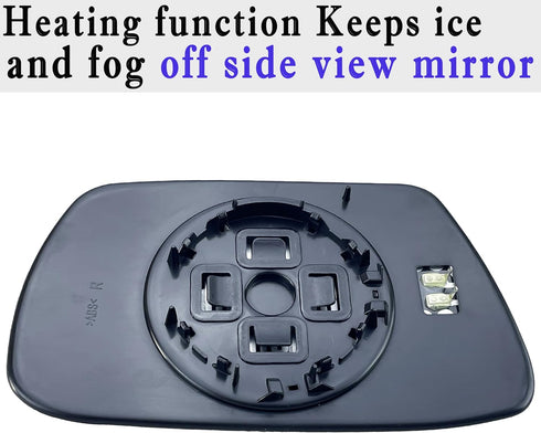 Grand Cherokee Passenger Side Heated Mirror Glass Compatible with 2005-2010 Jeep Grand Cherokee Right Side Mirror Glass with Rear Holder...