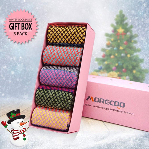 MORECOO Womens Socks Winter - Christmas Gifts for Women - Thick Wool Soft Warm Fuzzy Cozy Socks for Women...