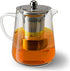 Glass Teapot with Removable Stainless Steel Infuser (32oz / 950ml) - High Borosilicate, Stovetop & Microwave Safe, Heat-Resistant Tea Kettle - Blo...