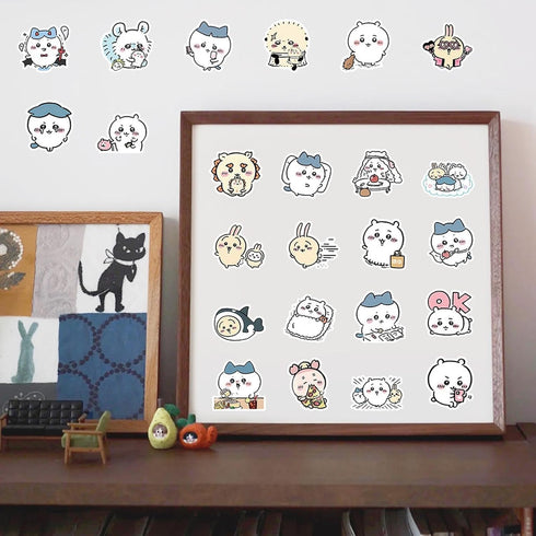 60pcs Kawaii Chiikawa Stickers for Kids Travel Case,Cute Japanese Cartoon Vinyl Stickers Funny Trendy Waterproof Decals for Teens Water Bottle Pho...