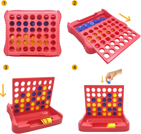 4 in a Row Game - 6 Spare Discs included, Board Games Toys for Girls, Classic Four in a Row and Family Fun Games for Ages 3 4 5 6 7 8 12 Year Old ...