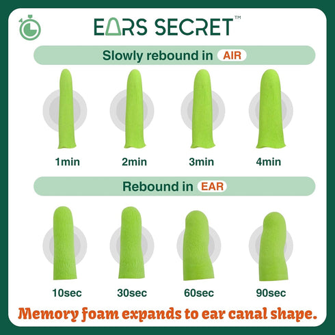 EARS SECRET Foam Ear Plugs for Sleeping, 25+3 Pairs Earplugs 38dB Comfortable Ear Plugs for Sleeping Noise Cancelling, Travel, Snoring, Concert, L...