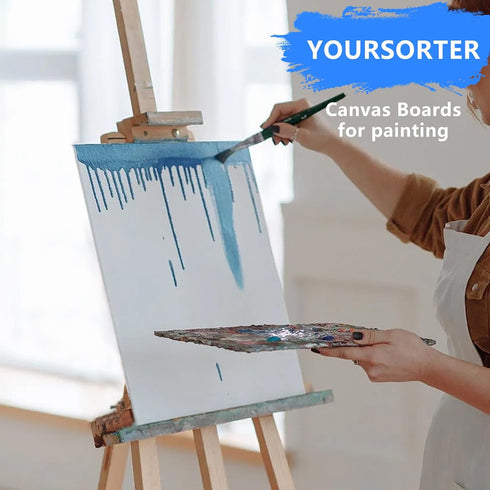 Canvas Boards 4 Pack, 8x10inch Blank Canvases for Painting, Gesso Primed Acid-Free 100% Cotton Painting Canvas Panels for Acrylic Oil Tempera Wate...