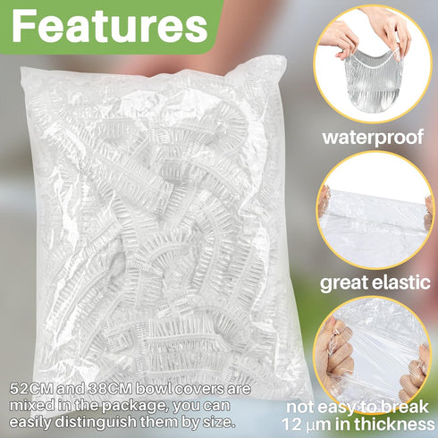 200 Bowl Covers Bread Proofing - Multiple Sizes Plastic Wrap Food Sourdough Bread Baking Bread Rising Elastic Reusable Plate Covers Outdoor Food F...