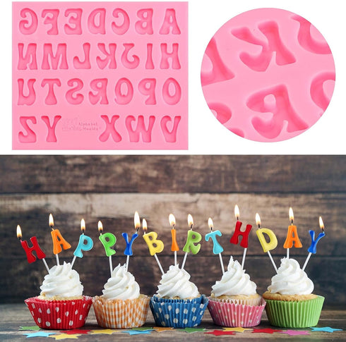 5 Pieces Small Letters Molds and Numbers Silicone Molds?0-9 Numbers, Uppercase and Lowercase Alphabet Baking Molds for Candy, Chocolate Covered St...