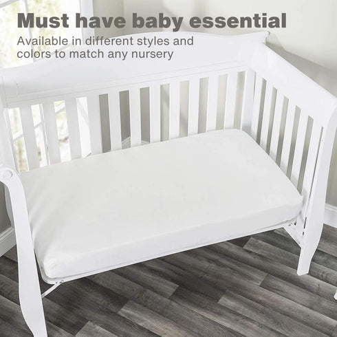 Everyday Kids 2-Pack Fitted Crib Sheets, 100% Soft Breathable Microfiber Baby Sheet, Fits Standard Size Crib Mattress 28in x 52in, White Nursery S...