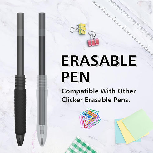 Vanstek 12 Black Erasable Gel Pen Refills, Gel Ink Refills Compatible with FriXion & Friction Erasable Pens, Fine Point 0.7 mm, Perfect for Writin...