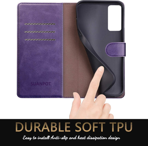 SUANPOT for Samsung Galaxy S20 FE Leather Wallet case with RFID Blocking Credit Card Holder, Flip Folio Book PU Cell Phone Cover for S20FE 5G Shoc...