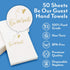 Guest Hand Towels - Disposable Hand Towels with Decorative Be Our Guest Housewarming Message for Bathroom - White Airlaid Paper Hand Towels Singul...