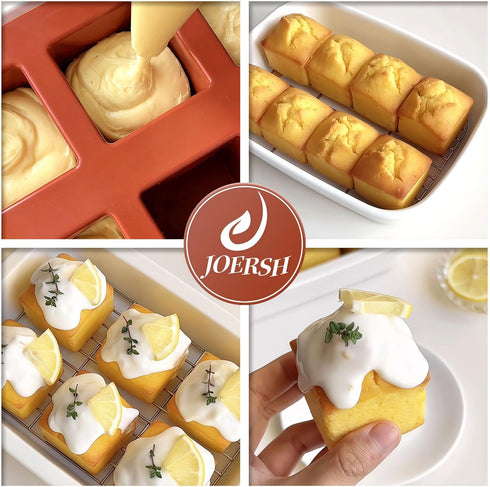 JOERSH Cube Cake Silicone Mold | 2" x 2" x 2" 3D Square Mousse Cake Baking Mold, French Dessert Molds for Chocolate, Jello, Brownie Bites, Ice Cre...