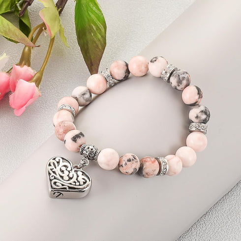 XIUDA Heart Cremation Memorial Urn Bracelet 316L Stainless Steel Keepsake Jewelry Urn Bracelet for Ashes for Women-With Me Always...