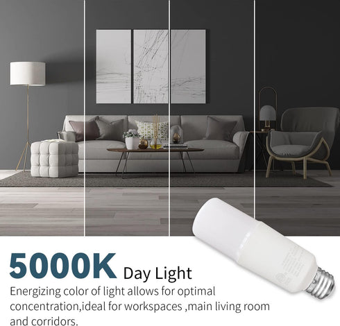 EP 75W Equivalent LED Bulb - 12W 1100 Lumens 5000K Daylight White Non-Dimmable E26 Medium Base - Bright Bulbs for Home, Bedroom, Office Lamp, 6 Pa...