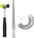 PHYHOO Rould Ring Mandrel Metal Ring Sizer Gauge Set with Jewelers Rubber Mallet Hammer Ring Measurement Tool Finger Sizing Size Measuring US Size...