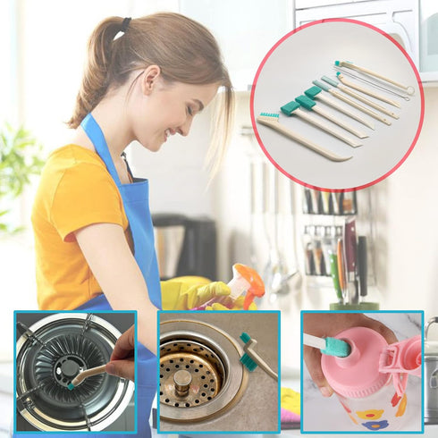 18 Pcs Small Household Cleaning Brushes by ELEMGULY,Deep Detail Crevice Brush Set for Hole, Gap, Corner, Space, Micro Crevice Scrub Cleaner Tool f...