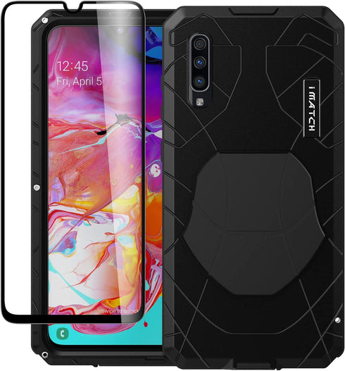 Feitenn Galaxy A70 Case, Samsung A70 Case Heavy Duty, Gorilla Glass Armor Aluminum Alloy Metal Cover Bumper Water Resistant Military Shockproof Ha...
