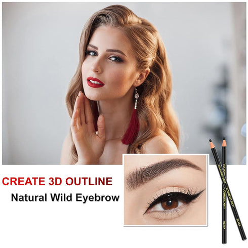 Waterproof Eyebrows Pencil Microblading Eyebrow Pen Supplies Pull Cord Peel-off Brow Pencil Create Long-Lasting Clear Wild Eyebrows (5 Black)...