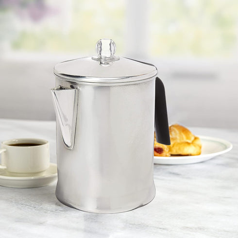 Primula Today Aluminum Stove Top Percolator Maker Durable, Brew Coffee On Stovetop, 9 Cup, Silver...