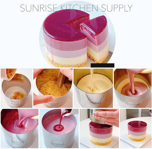 Sunrise Kitchen Supply Plating Forms Stainless Steel Ring Mold Sets 3" X 2.75" (2)...
