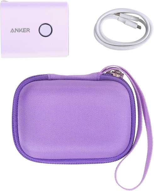 khanka Hard Case Replacement for Anker 45W Wall Charger 5,000mAh 20W Portable Charger, 521 Power Bank (PowerCore Fusion), Case Only (Purple)......