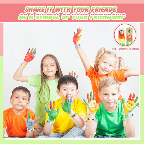 Batiyeer Silicone Charm Bracelet kids Silicone Wristbands Adjustable Colorful Rubber Bracelet 7.08 Inch Wristbands Bracelets with Holes for School...