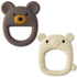 Baby Silicone Teething Toys - 2Pcs Brown Bear Mouse Baby Soothe Teething Chew Toys Infants Soft Teether Toys Toddler Bear and Mouse Design Toy Bab...