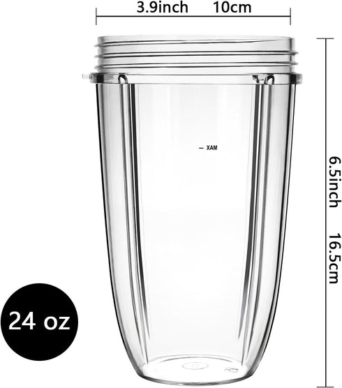 Replacement Cups for Nutribullet Replacement Parts 24oz Blender Cups Compatible with NutriBullet 600w and 900w Blender...