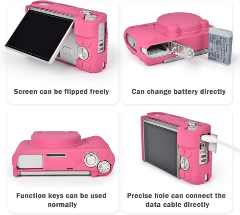 MUZIRI KINOKOO Camera Case for Canon PowerShot SX740 SX730 HS Camera - Soft Silicone Bag for Canon SX730 SX740 HS Camera with Removeable Lens Cove...