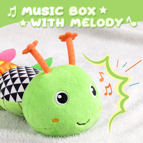 Baby toys 0 to 12 months, Musical Stuffed Animal Activity Soft Toys with Multi-Sensory Crinkle, Rattle and Textures, Infant Tummy Time Toys for Ne...