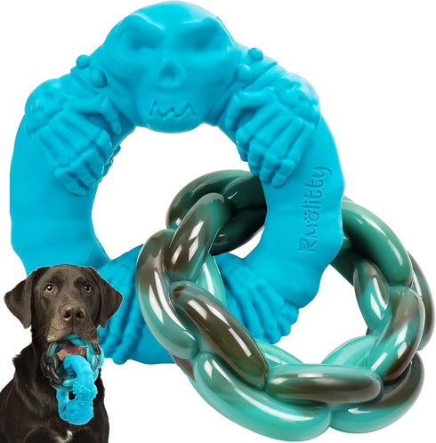 Rmolitty Dog Toys for Aggressive Chewers Large Medium Breed Dogs, Indestructible Interactive Tough Non-Toxic Natural Rubber & Nylon Tough Teething...