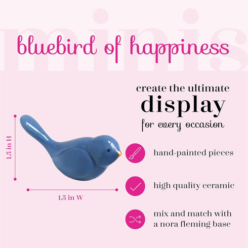Nora Fleming Bluebird of Happiness (Bluebird) A08 - Hand-Painted Ceramic Holiday Décor - Spring Minis for The Home and Office...