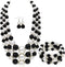 Large Big Pearl Necklace and Earring Set Multi Strand Pearl Necklace Costume Jewelry Chunky Pearls Necklaces for Women...