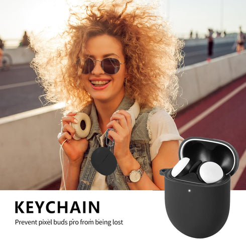 for Google Pixel Buds Pro Case Cover 2022 with Cleaner Kit, Soft Silicone Shockproof Protective Case Skin with Carabiner for Google Pixel Pro Case...