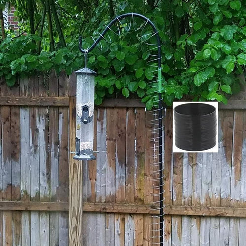 2 PCS Metal Squirrel Baffle, Squirrel Barrier Spring Coil Guard Protects Hanging Bird Feeders for Outdoor Poles...
