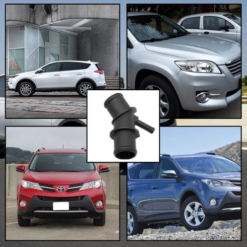 Upper Radiator Coolant Hose Connector Pipe Adapter Fit for Toyota RAV4 2009 2010 2011 2012 Replace 16571-0V020 165710V020 16057-36011 1605736011...